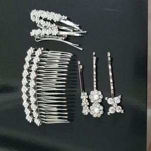 Bridal hair accessories, comb and pins